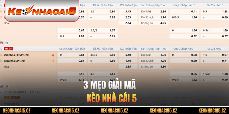 3 mẹo giải mã kèo nhà cái 5