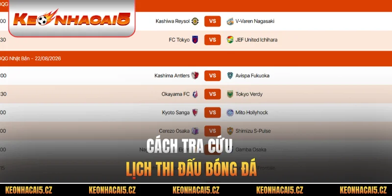 Cách tra cứu lịch thi đấu bóng đá