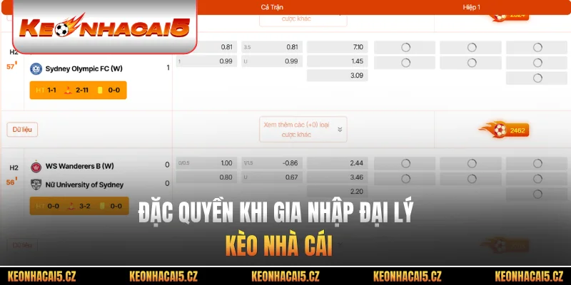 Đặc quyền khi gia nhập đại lý kèo nhà cái