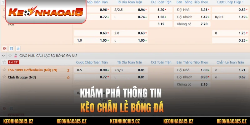 Khám phá thông tin kèo chẵn lẻ bóng đá
