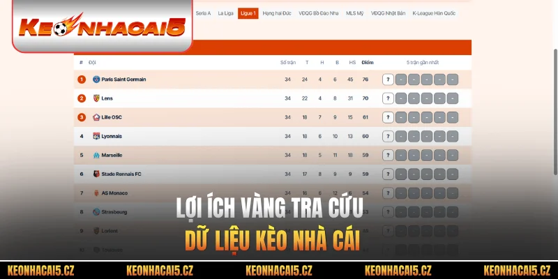 Lợi ích vàng tra cứu dữ liệu Kèo nhà cái