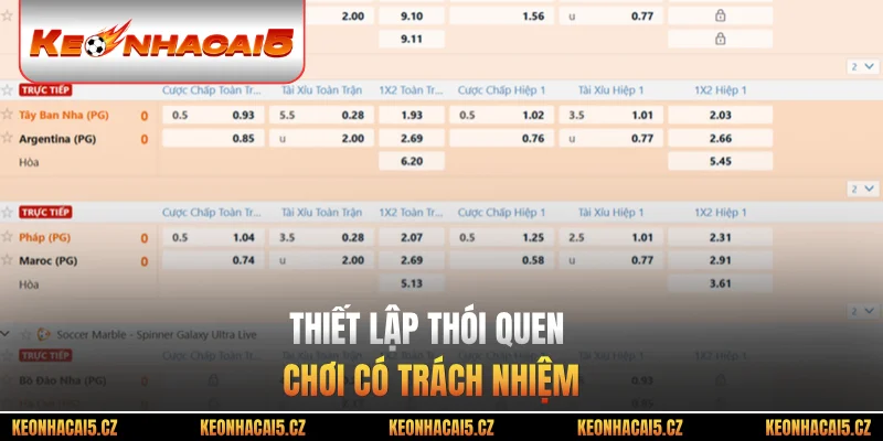Thiết lập thói quen chơi có trách nhiệm